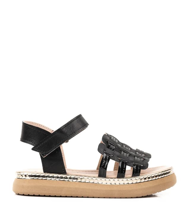 Sandalias trenzadas de símil en negro