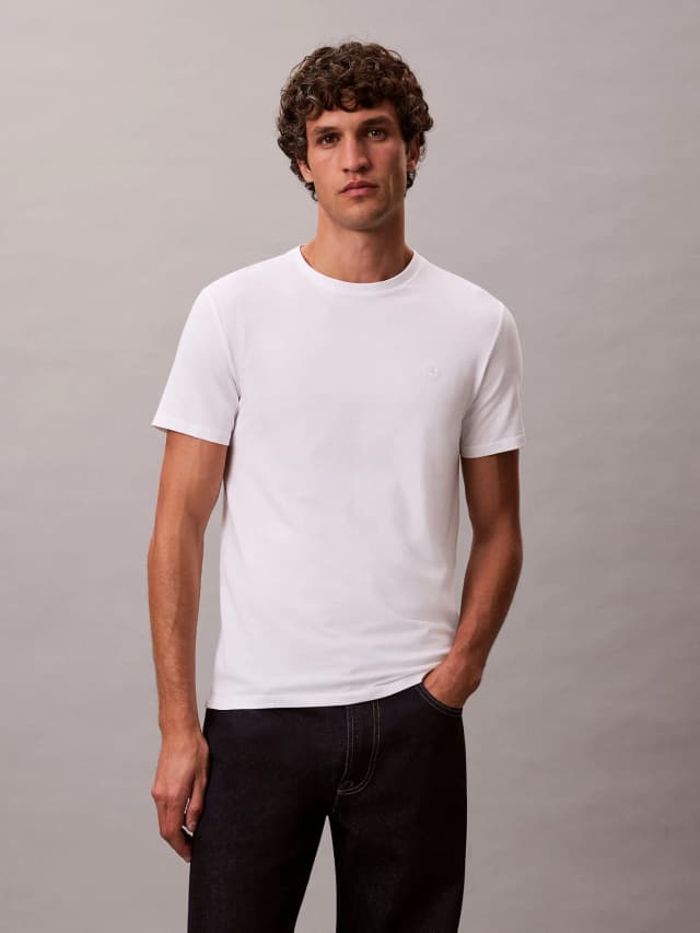 Remera slim con logo bordado Calvin Klein