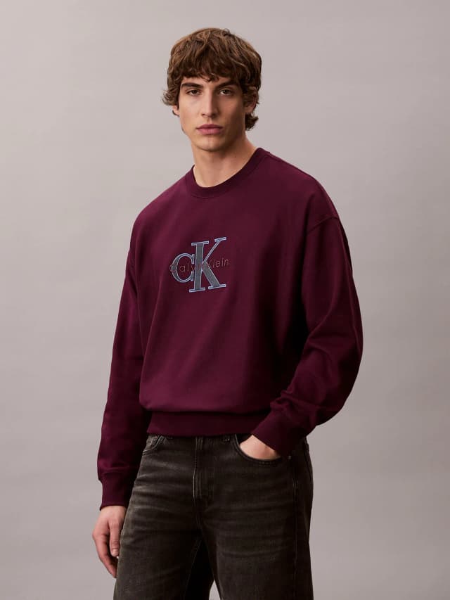Buzo frizado con logo bordado Regular Fit