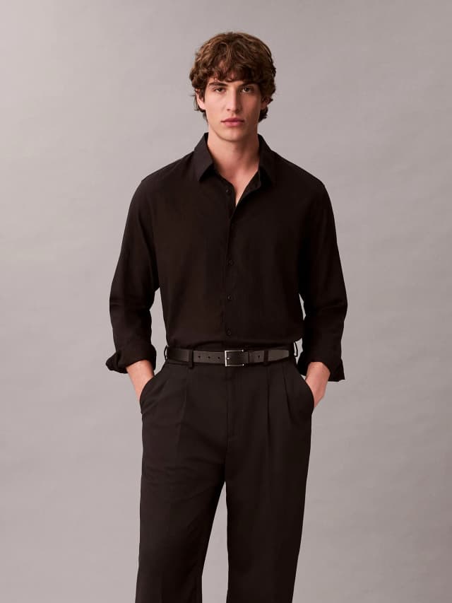 Camisa de manga larga en jacquard