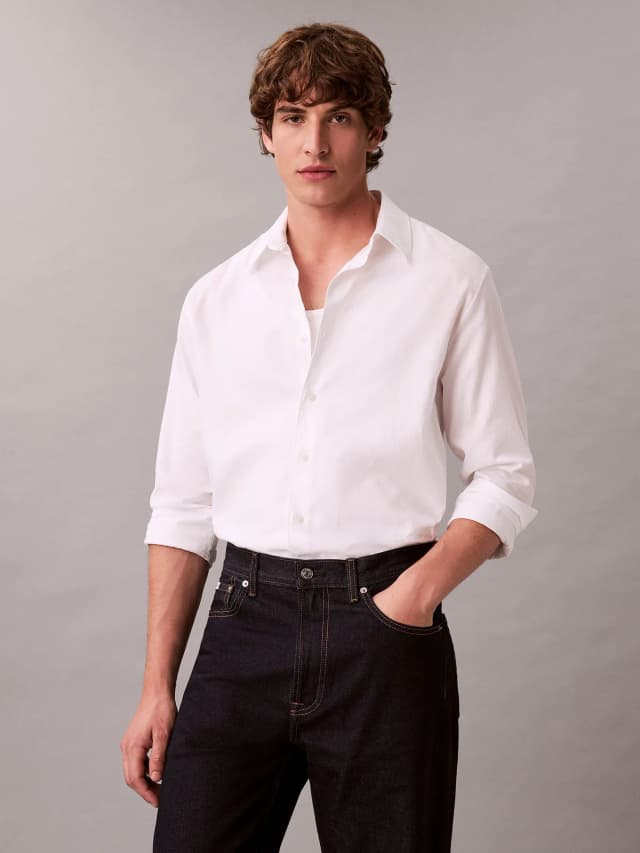 Camisa de manga larga en jacquard