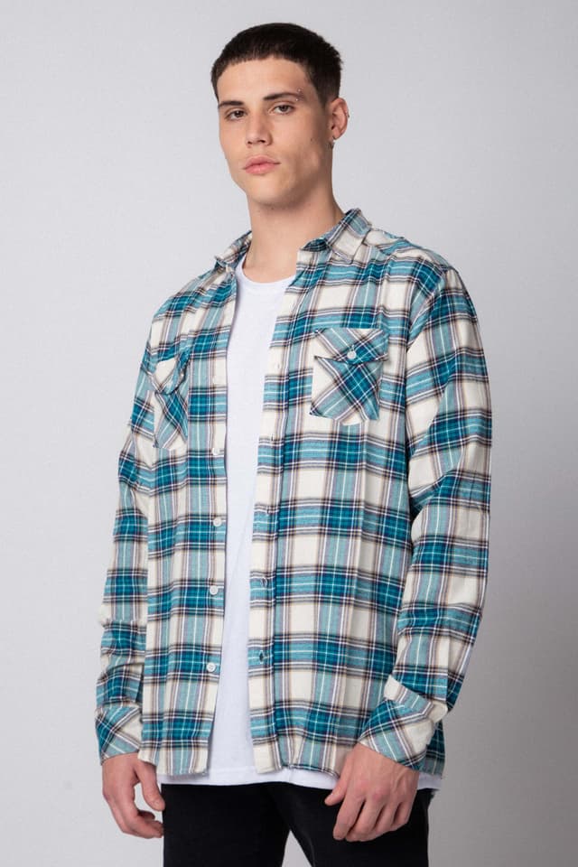 Camisa Holland Turquesa Cuadrille — imagen 4