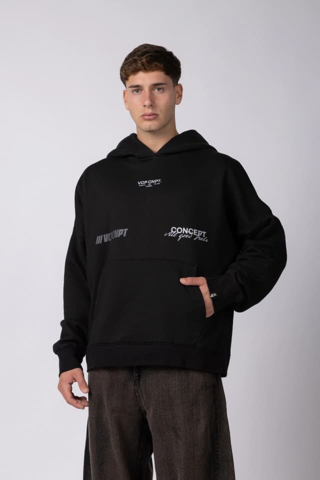 Buzo Canguro Flok Crest Negro