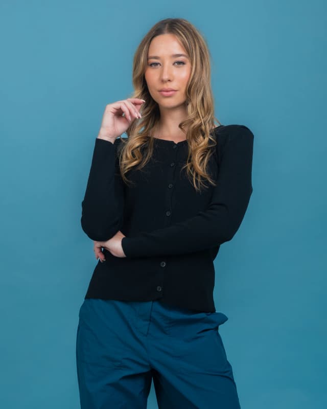 CARDIGAN ALGODÓN NEGRO - ART.7987