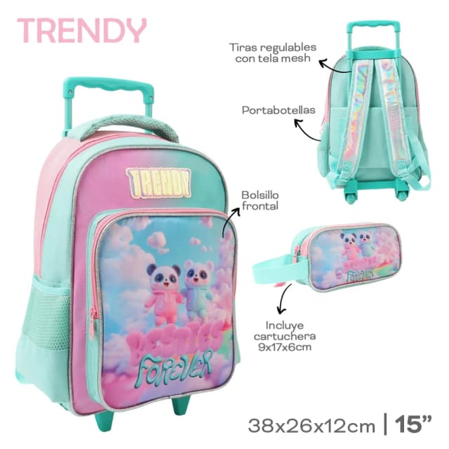 MOCHILA CARRO C/CARTUCHERA TRENDY 28772