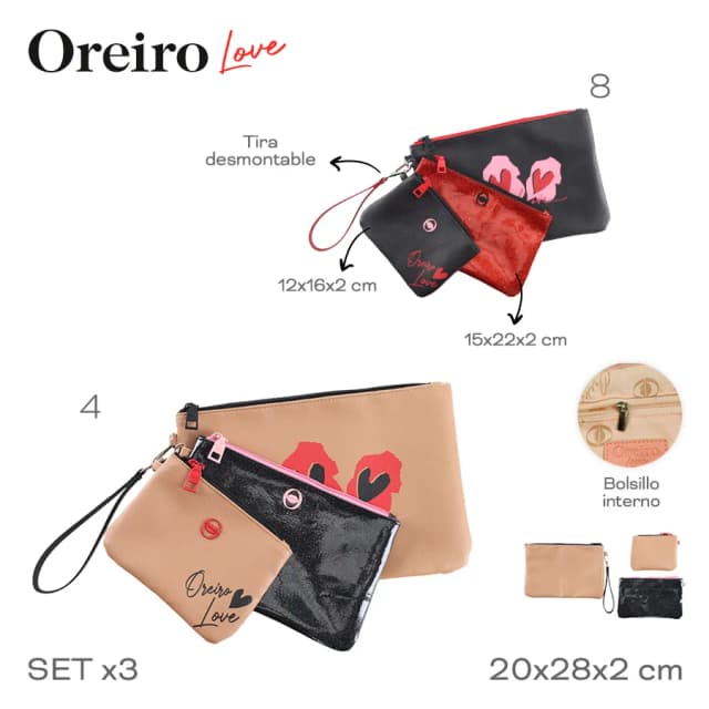 Portacosmético oreiro love 29332 Target Moda