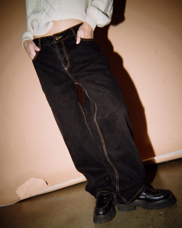 Jean Bethany baggy low rise black out RUSTY