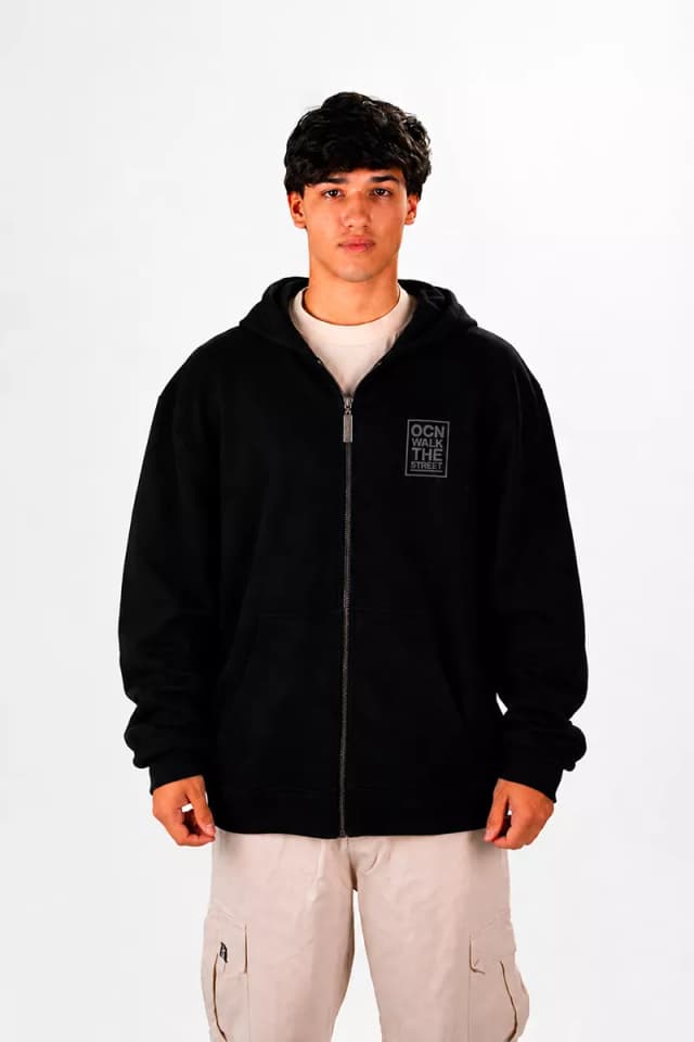 Campera Ocn Bars Negro