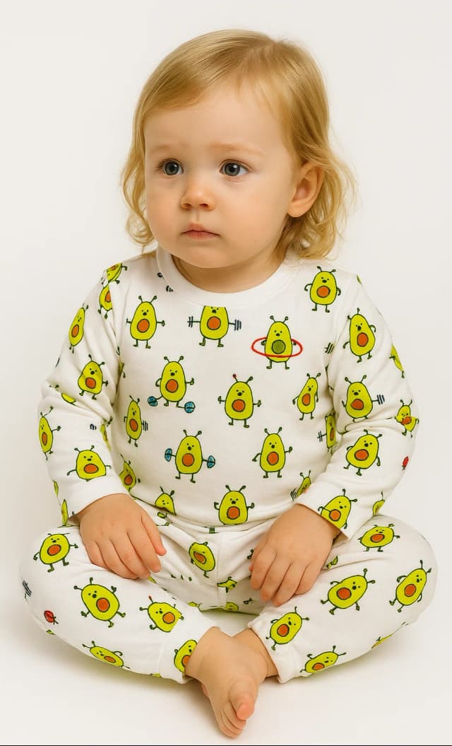 Conjunto Pijama estampado manga larga Palta Blanco