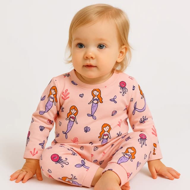 Conjunto Pijama estampado manga larga Sirena