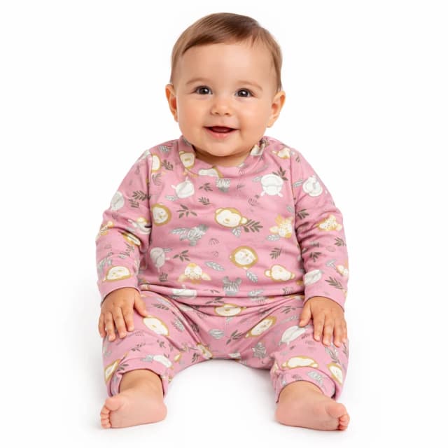 Conjunto Pijama estampado Animalitos rosa