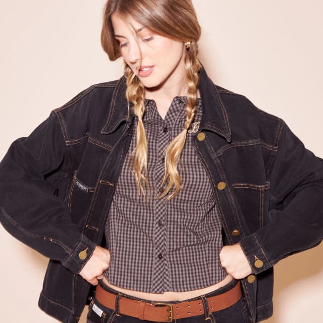 Campera Liviana Rusty Bethany Denim Jacket Black Out