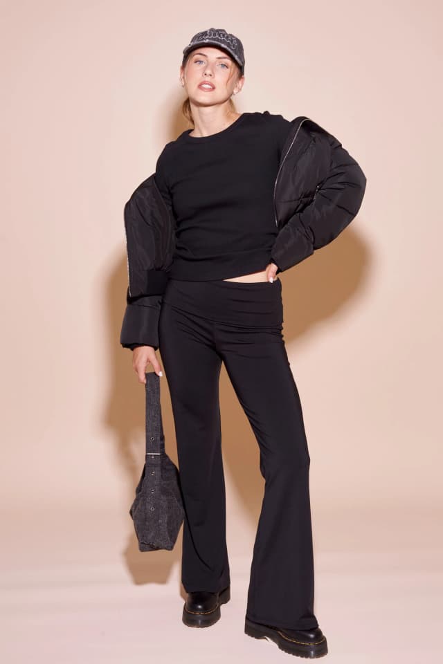 Jogging Rusty Hilton Low Rise Bootleg Trackpant Ld Black