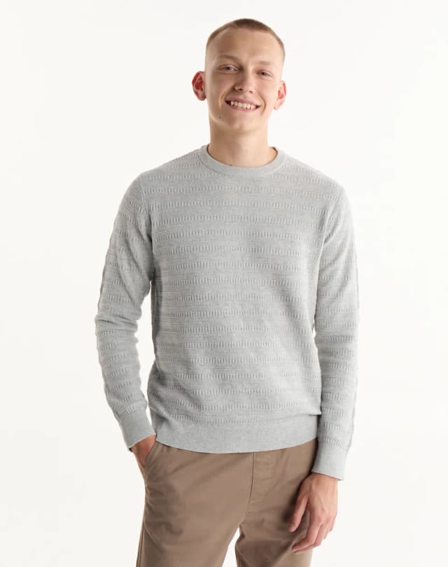 Sweater cuello redondo tramado HANKO