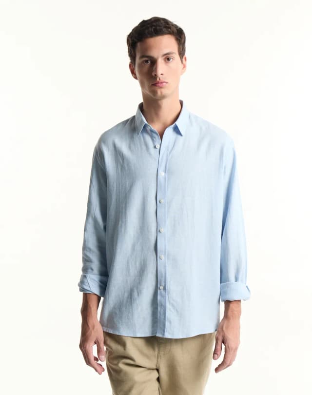 Camisa regular lino HELECHOS