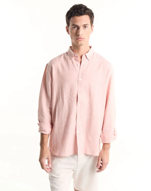 Camisa regular lino NARA
