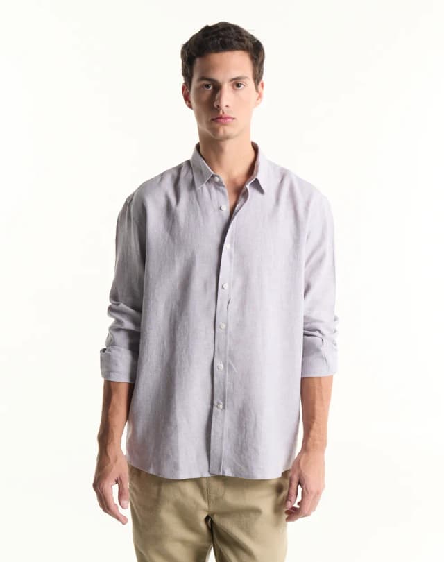 Camisa regular lino HELECHOS