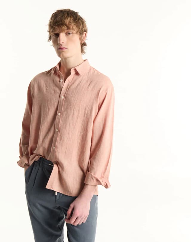 Camisa regular lino HELECHOS