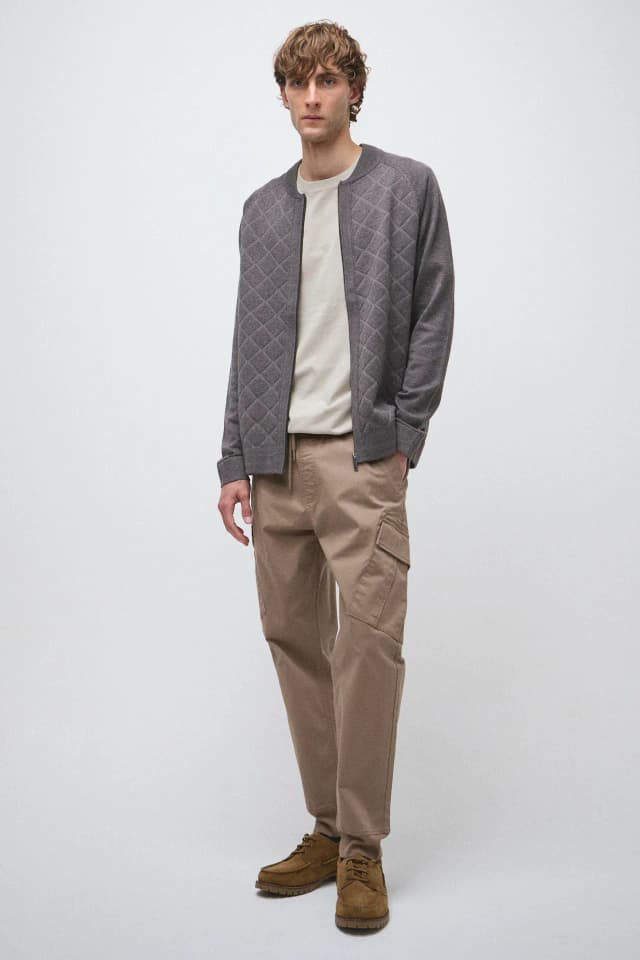 Campera tejida tramada