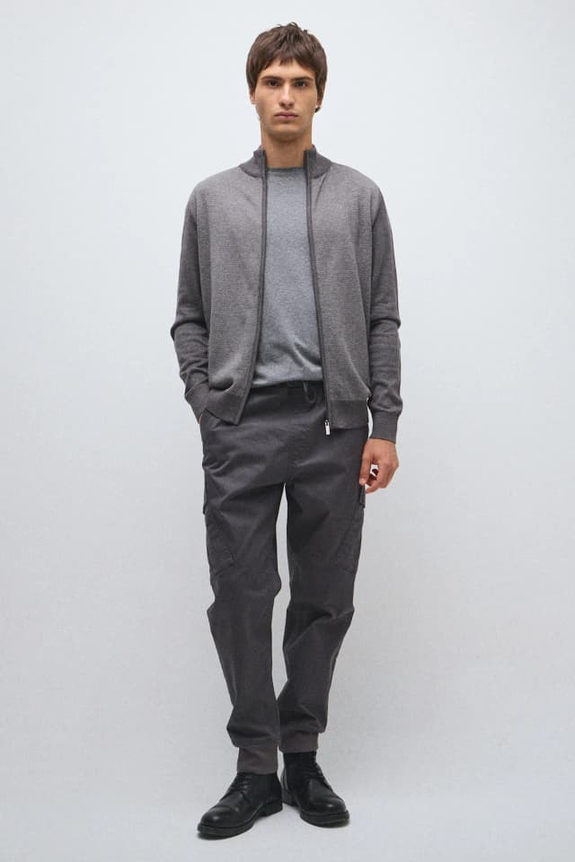 Campera tejida tramada