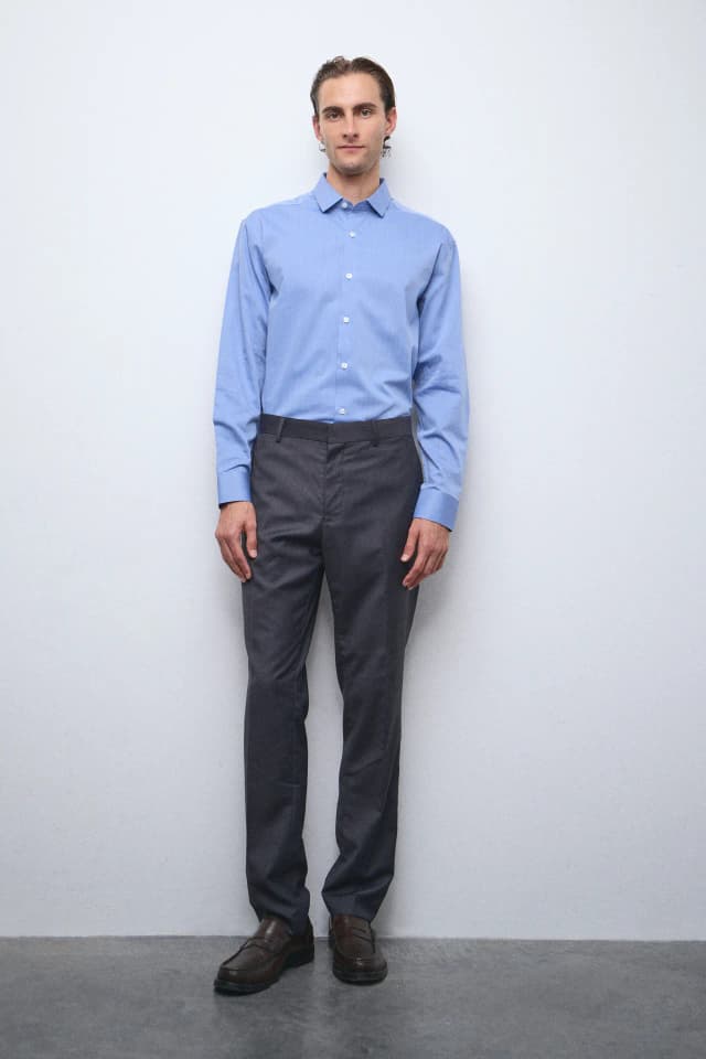 Camisa vestir regular 100% algodón