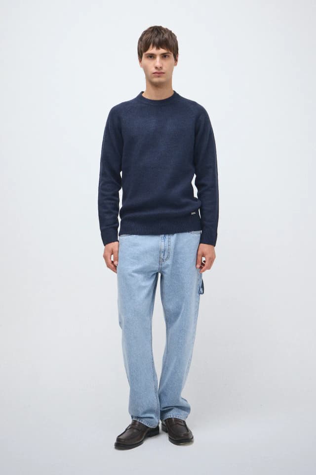 Sweater lana mezcla cuello redondo