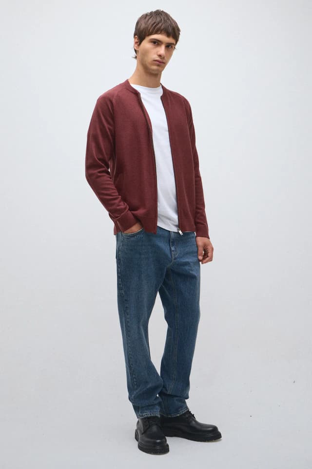 Campera tejida tramada