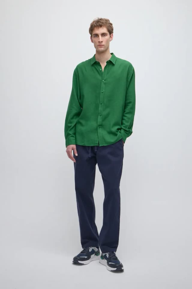 Camisa regular lino