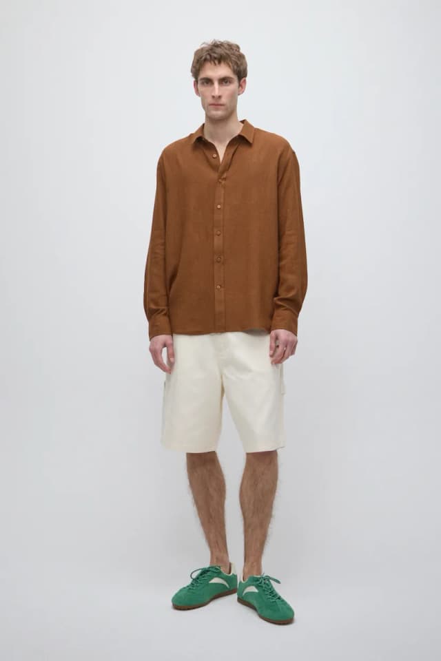 Camisa regular lino