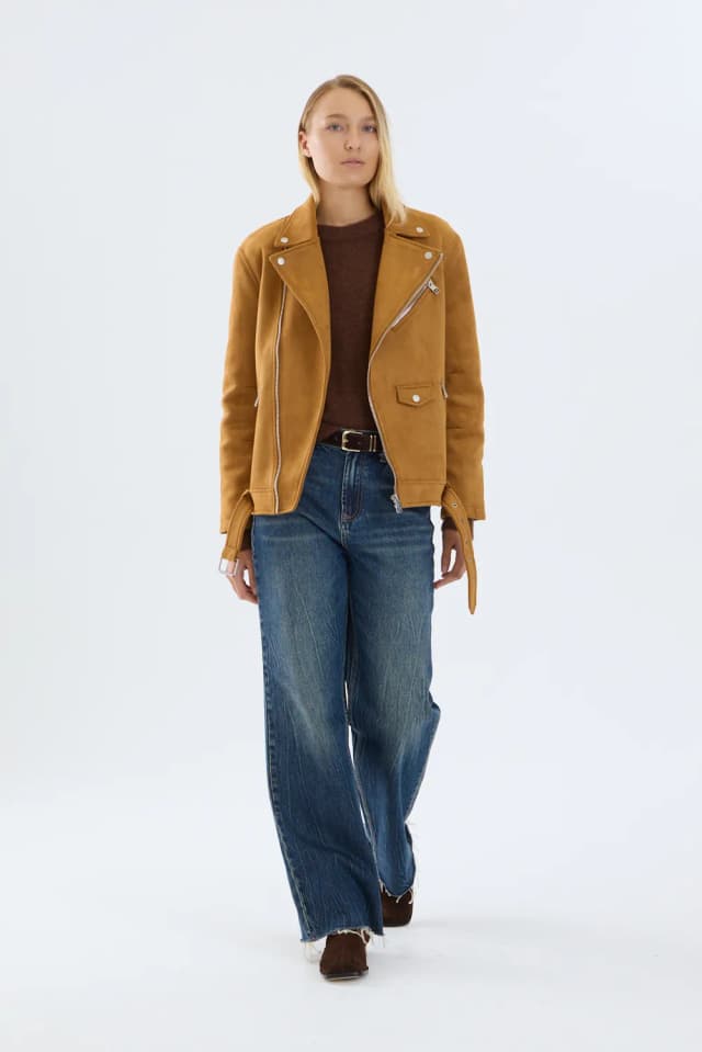 Campera moto suede desert
