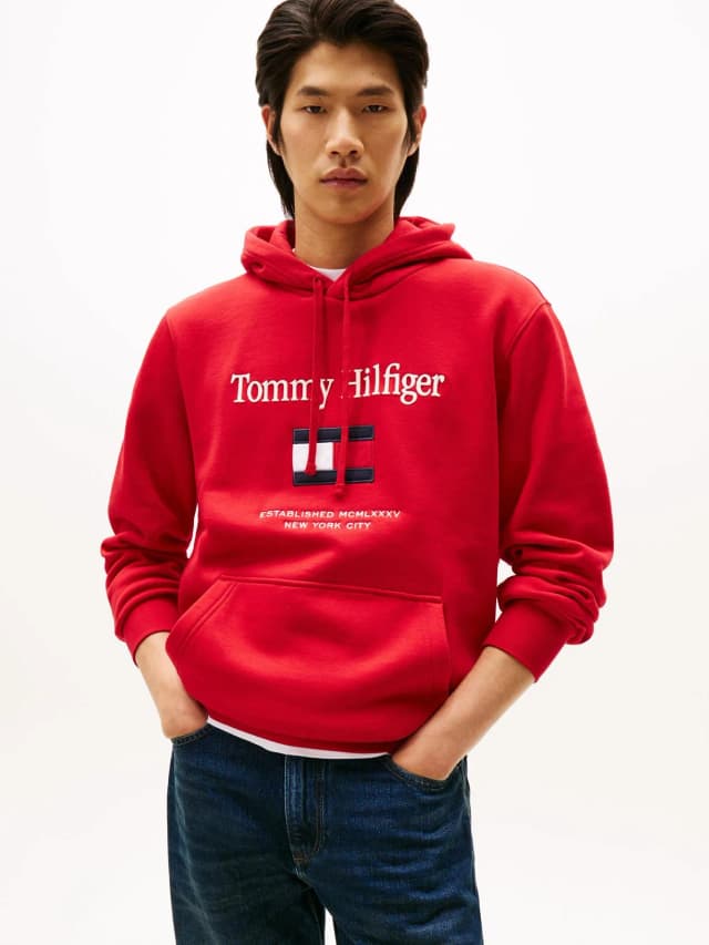 Buzo con capucha con logo bordado regular fit