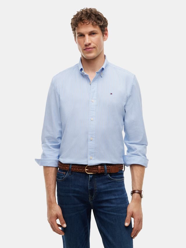 Camisa oxford rayada regular fit