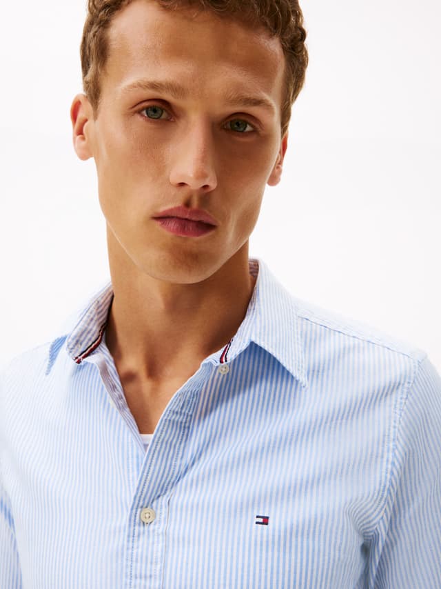 Camisa oxford con diseño de rayas slim fit — imagen 4