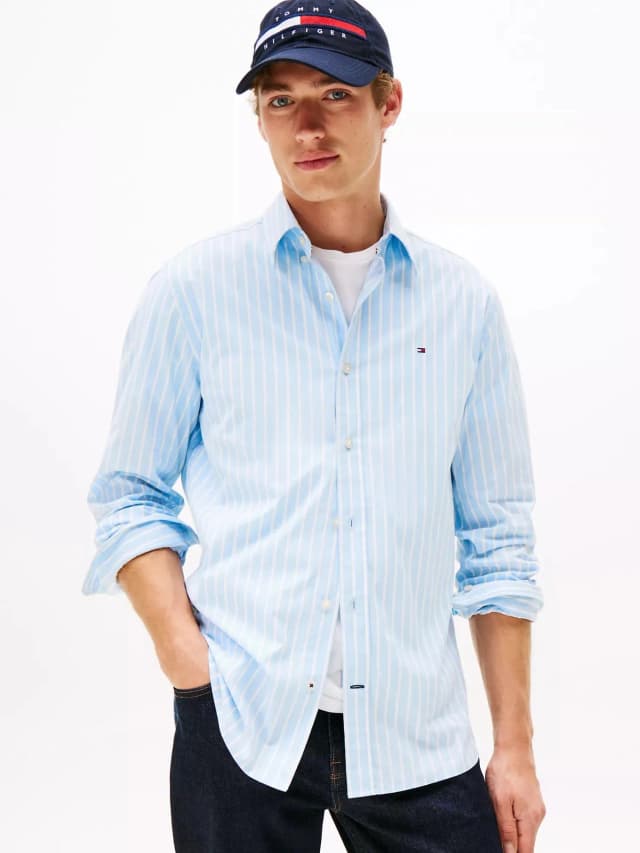 Camisa oxford con diseño a rayas regular fit